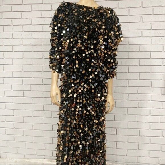 ASOS Edition Women’s Drape Sleeve Sequin Droplet Dress – Size 2 NWT - Picture 2 of 5
